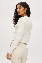 CREAM CABLE KNIT CARDIGAN