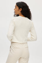 CREAM CABLE KNIT CARDIGAN