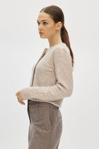 GREY CABLE KNIT CARDIGAN