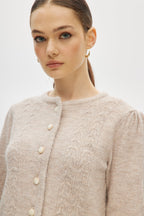 GREY CABLE KNIT CARDIGAN