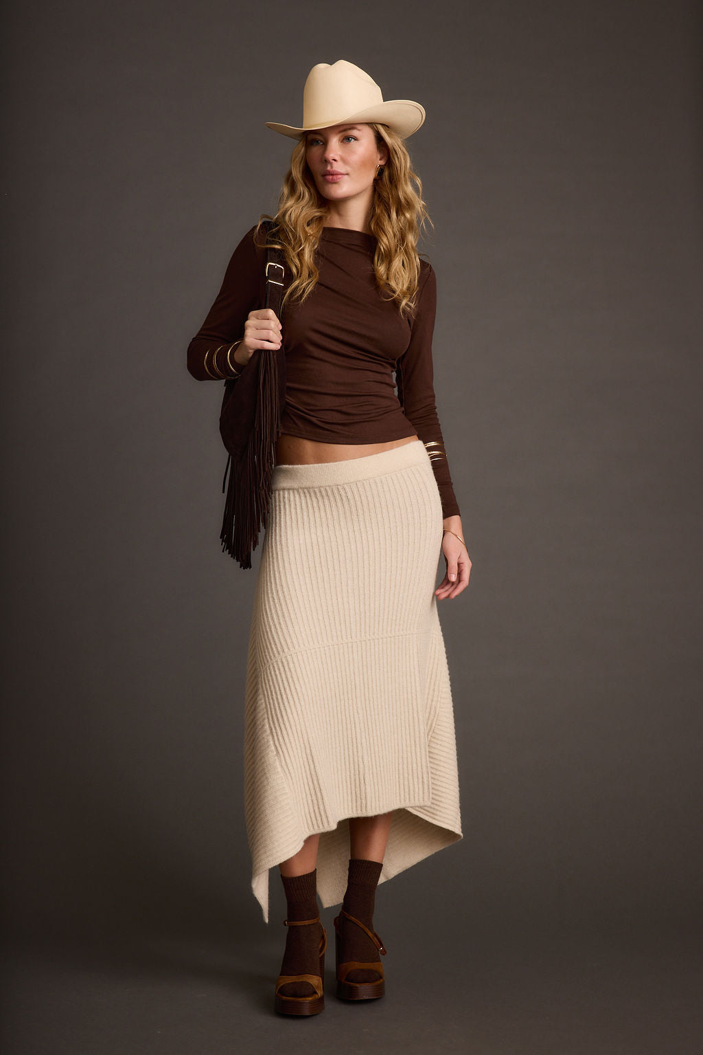 Mod Cream Asymmetrical Skirt