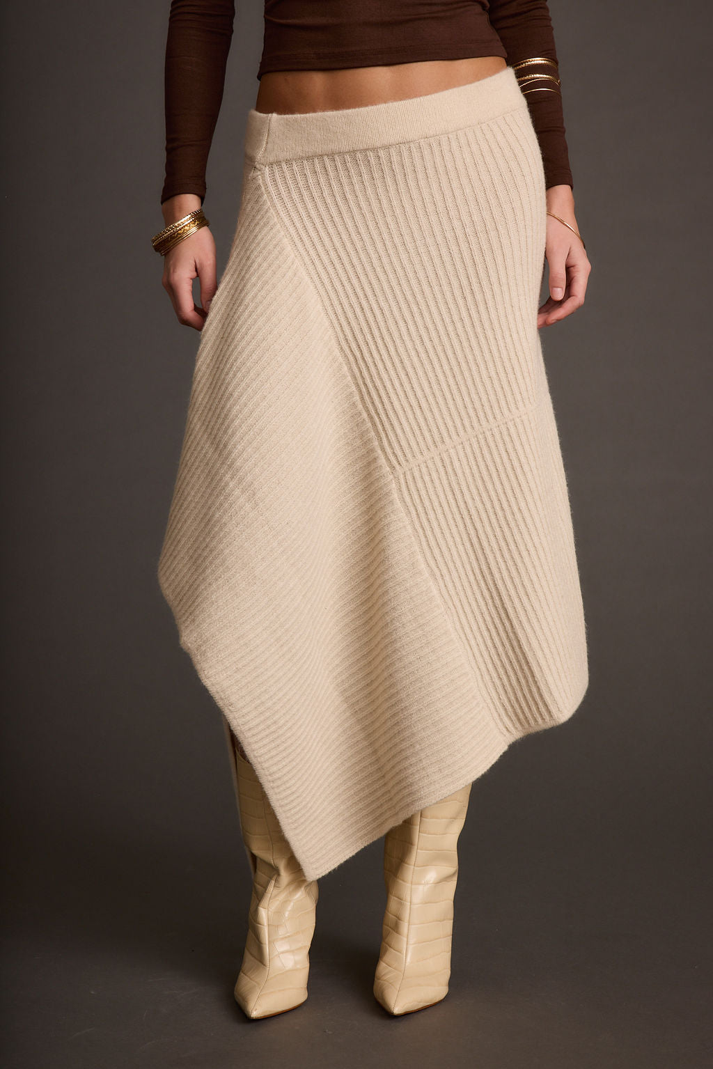 Mod Cream Asymmetrical Skirt