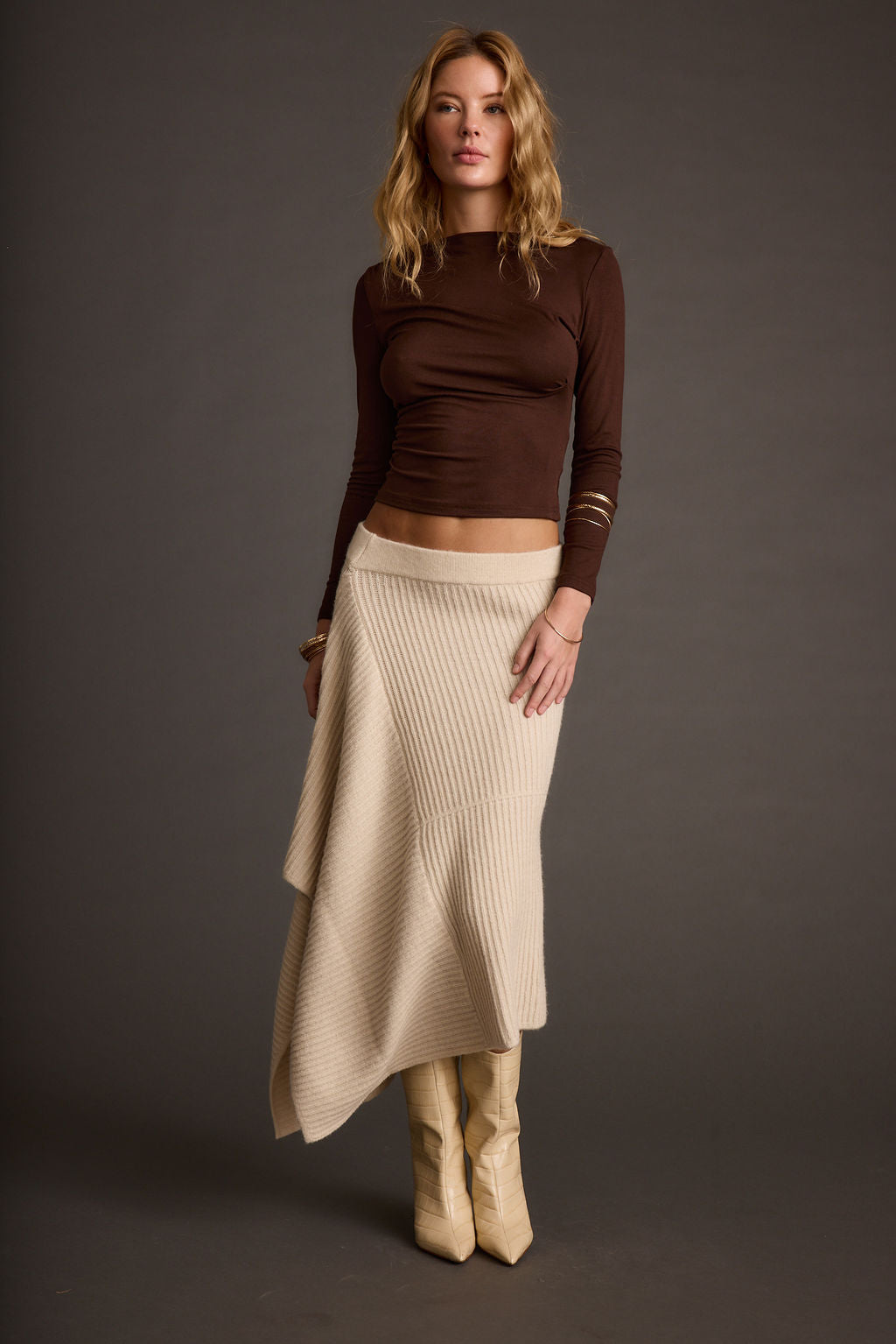 Mod Cream Asymmetrical Skirt