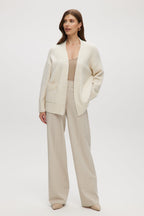 CREAM OVERSIZED DROP SHOULDER CARDIGAN