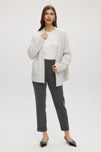 GREY OVERSIZED DROP SHOULDER CARDIGAN