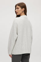 GREY OVERSIZED DROP SHOULDER CARDIGAN