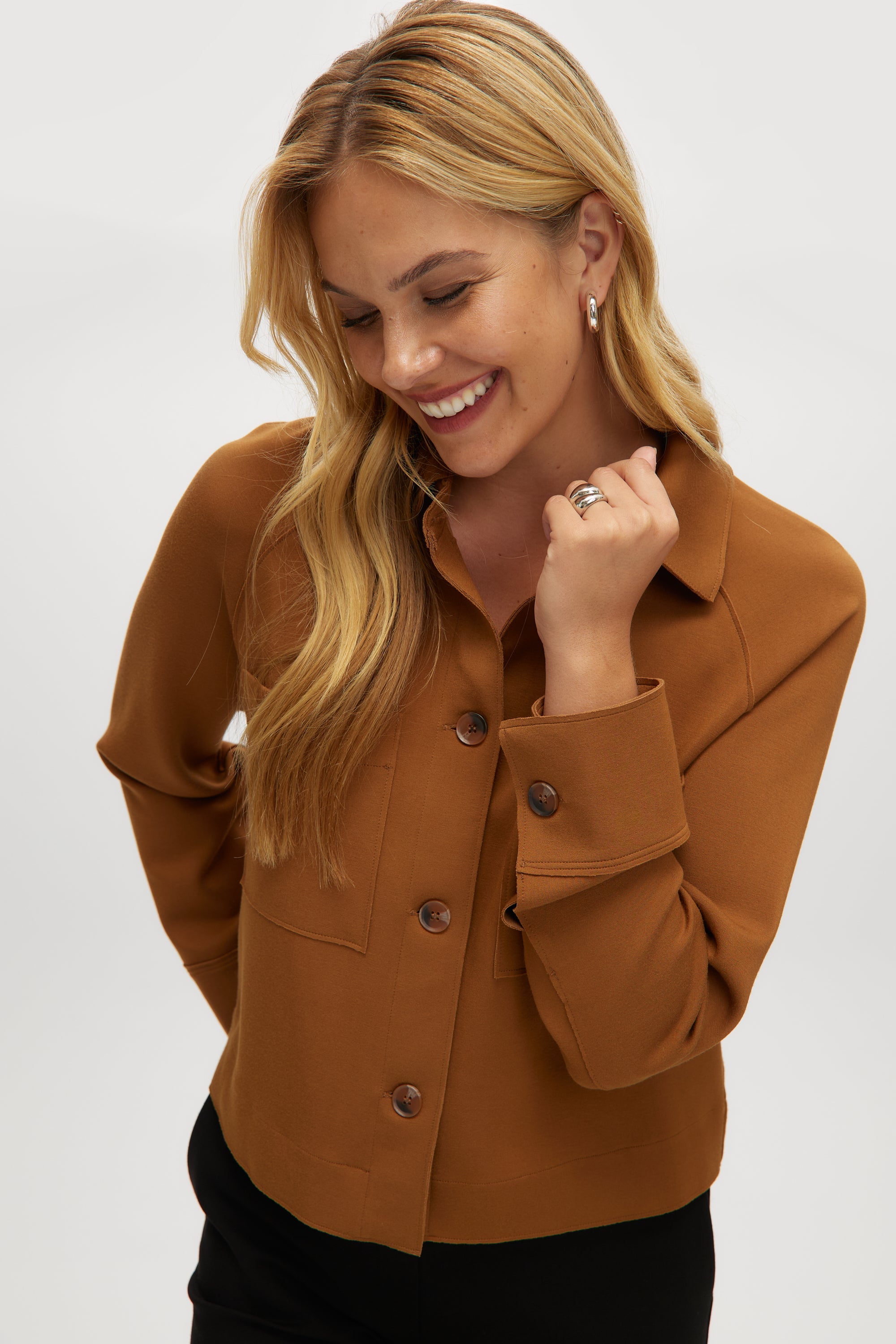 CARAMEL BOXY FIT JACKET