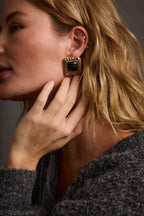 Mulled Black and Gold Statement Earrings