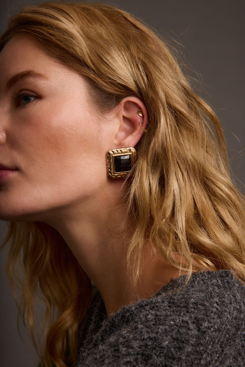 Mulled Black and Gold Statement Earrings