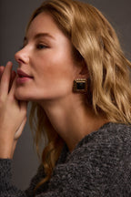 Mulled Black and Gold Statement Earrings