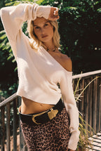 Margot Cream Asymmetrical Sweater