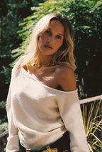 Margot Cream Asymmetrical Sweater