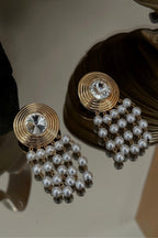 Mariana Gold Pearl Fringe Earrings