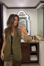 Marlowe Olive Sleeveless Blazer