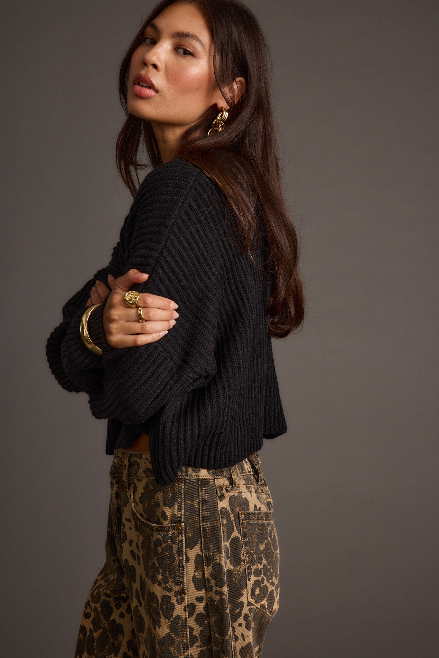 Maxine Black Cropped Sweater