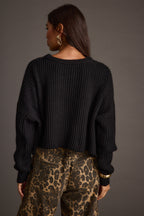 Maxine Black Cropped Sweater