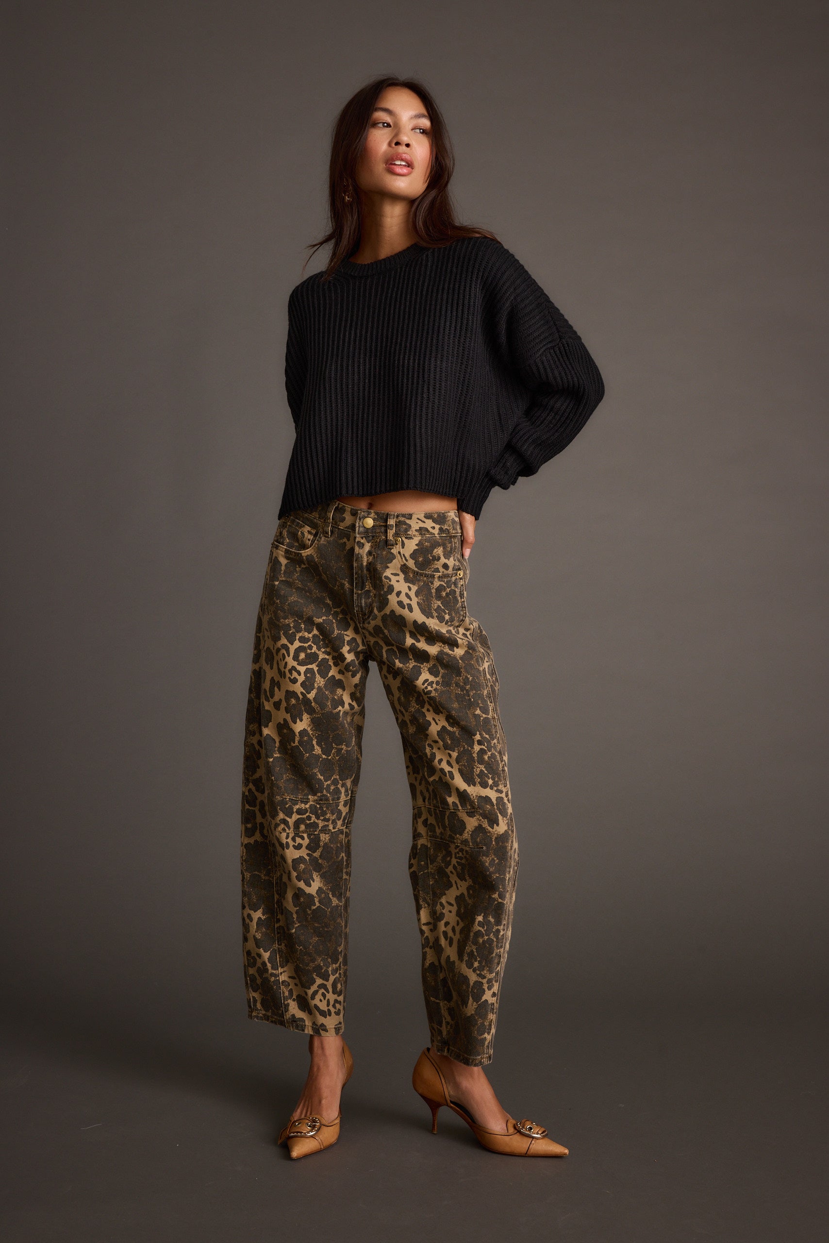 Maxine Black Cropped Sweater