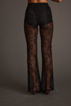 Happy Hour Black Lace Flare Pant