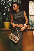 Mila Olive Maxi Skirt