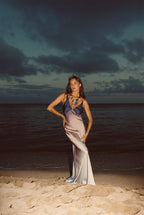 Mirabella Brown Satin Ombre Maxi Dress