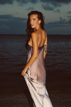 Mirabella Brown Satin Ombre Maxi Dress