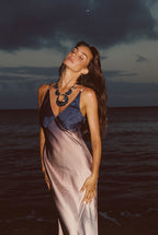 Mirabella Brown Satin Ombre Maxi Dress