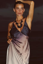 Mirabella Brown Satin Ombre Maxi Dress