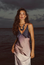 Mirabella Brown Satin Ombre Maxi Dress