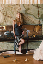 Mirabella Olive Satin Ombre Maxi Dress