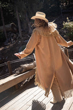 Montrose Camel Fringe Coat