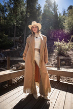 Montrose Camel Fringe Coat