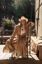 Montrose Camel Fringe Coat