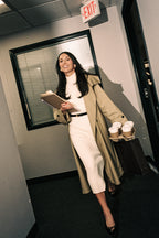 Ruth Cream Turtleneck Sleeveless Sweater Midi Dress