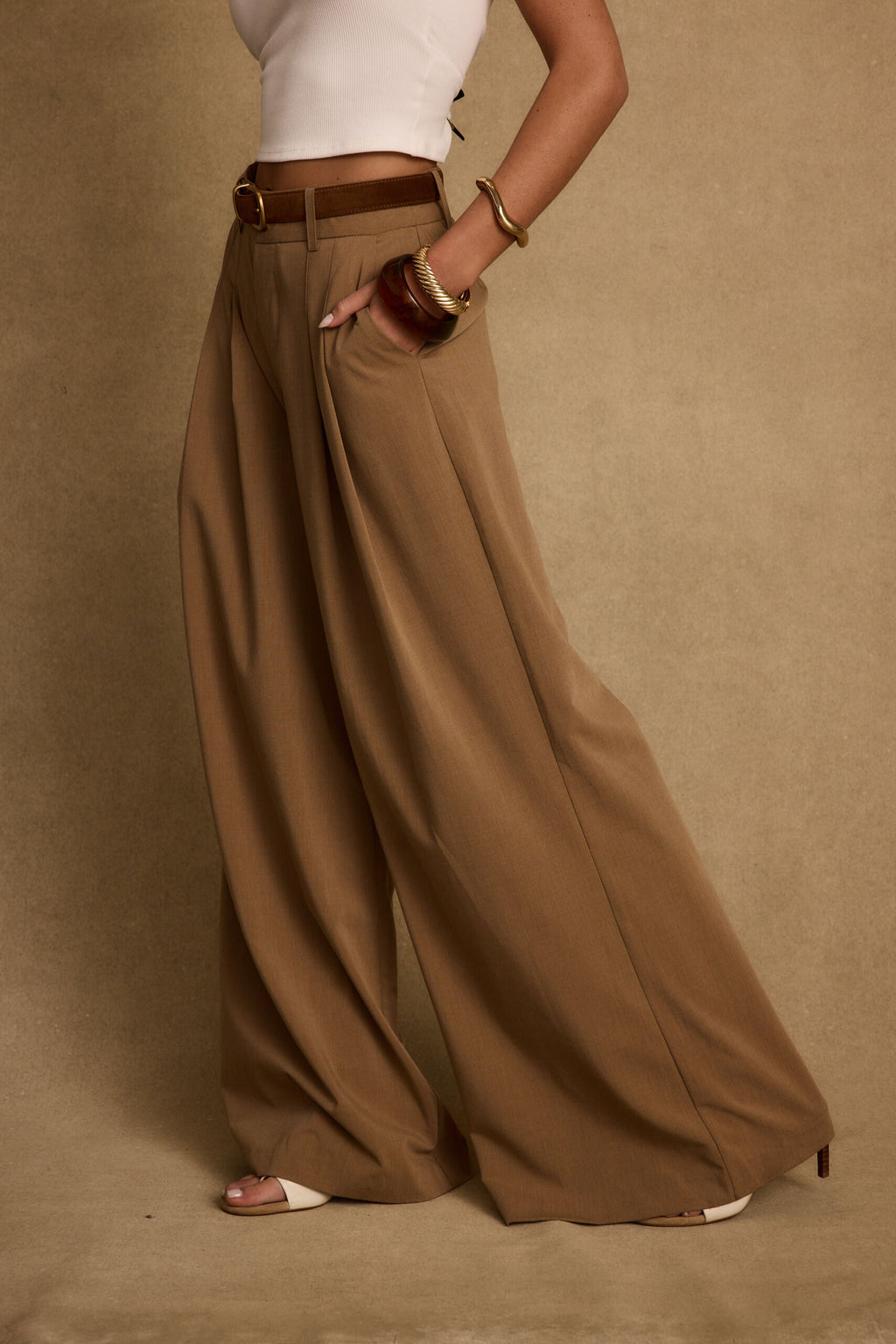 Nadine Tan Wide Leg Trouser