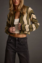 Nikki Retro Print Olive Cardigan