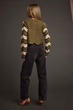 Nikki Retro Print Olive Cardigan