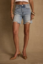 Nita Distressed Denim Shorts