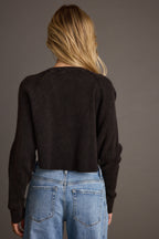 Not Your Boyfriend Washed Black Waffle Knit Henley