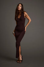 Natasha Espresso Sweater Midi Dress