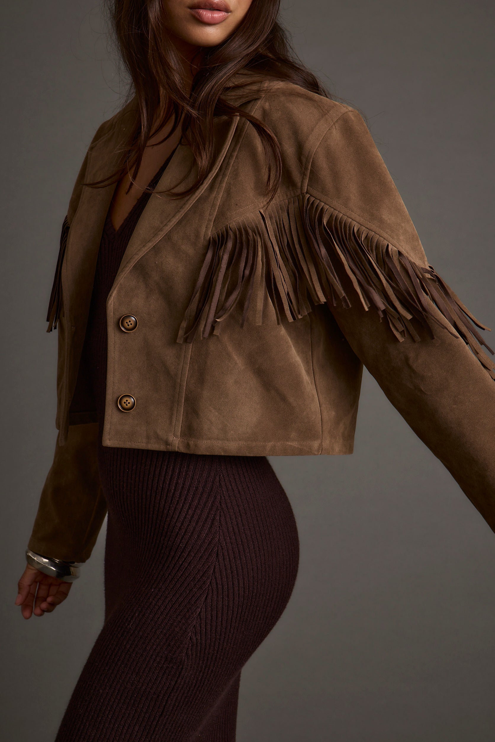 Nirvana Brown Vegan Suede Jacket