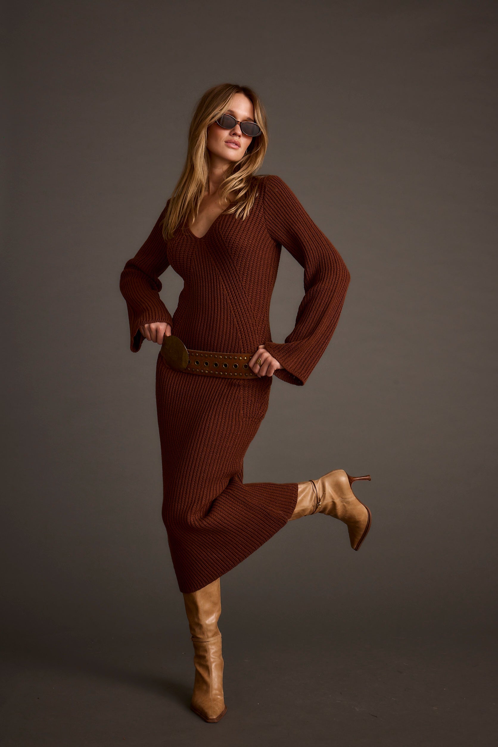 Nolita Cinnamon Midi Sweater Dress
