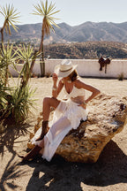 Nyx Ivory Lace Inset Ruffle Maxi Dress