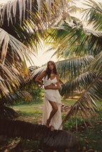 Nyx Ivory Lace Inset Ruffle Maxi Dress