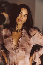 Odette Mocha Mesh Maxi Dress