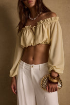 Panama Baby Yellow Chiffon Top