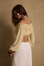 Panama Baby Yellow Chiffon Top