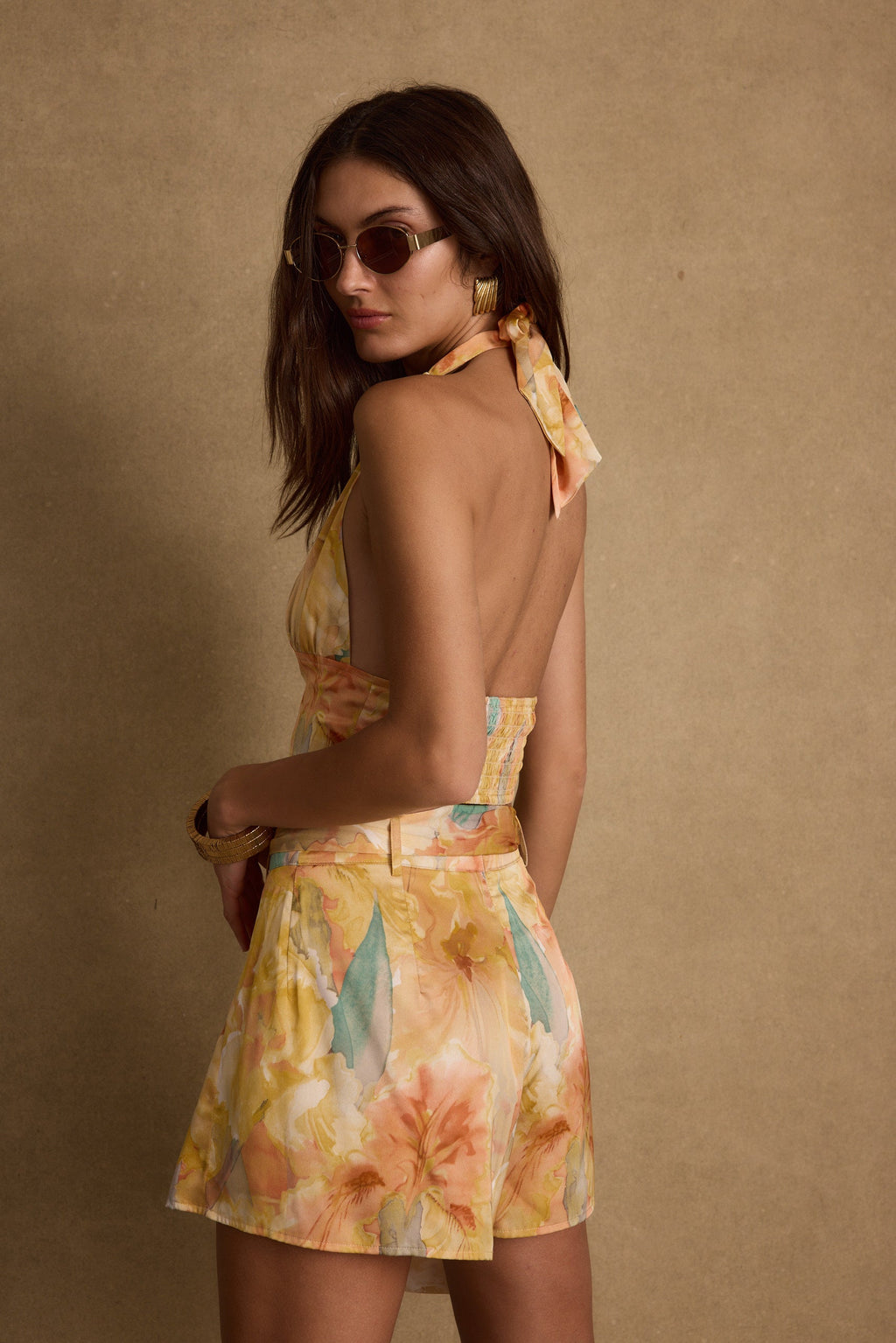 Picasso Yellow Abstract Shorts