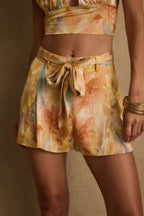 Picasso Yellow Abstract Shorts