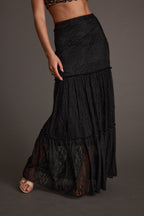 Poppy Black Lace Maxi Skirt