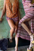 Rioja Pink Crochet Micro Shorts